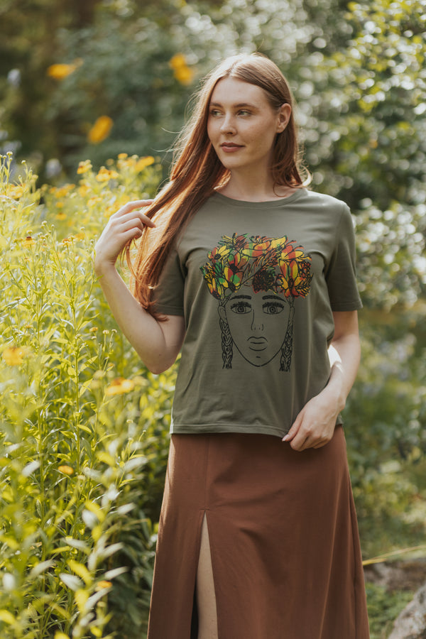 T-SHIRT FLOWER CROWN regular