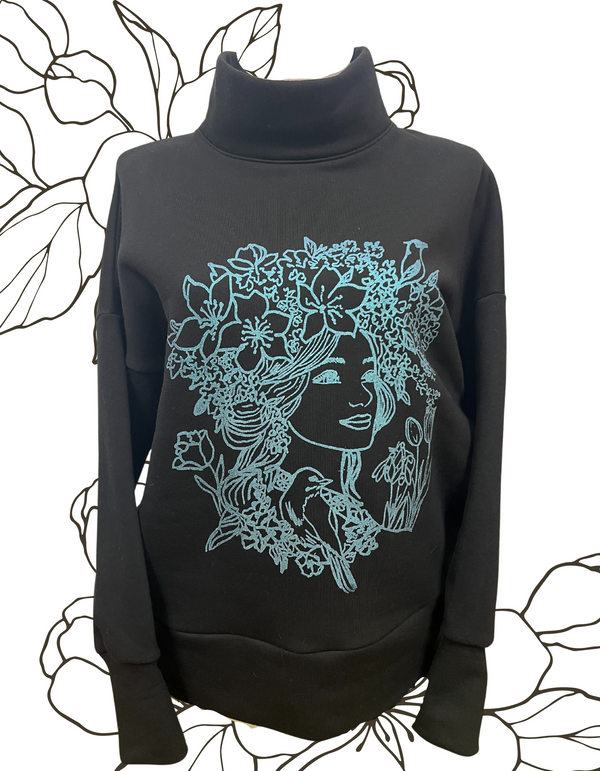 SPRING in my mind OVERSIZED SWEATSHIRT BLACK